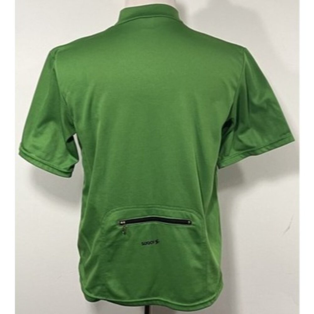 Men’s Size XL Sugoi Cycling Jersey Shirt Solid Green 1/4 Zip Back Pocket - Picture 4 of 11